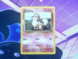 Growlithe MP 28/102 Unlimited Base Set Pokemon Uncommon - Image 1