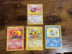 Pokemon TCG Eevee 51/64 Flareon 19/64 Jolteon 20/64 Vaporeon 28/64 Jungle WOTC - Image 1