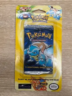 Pokemon 1999 WOTC Base Set Unlimited Booster Blastoise Blister Pack 742818060295 - Image 1