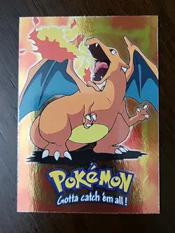 MP! HOLO FOIL Pokemon Topps Charizard E6 of 12 Movie Edition Blue Logo 1999 - Image 1