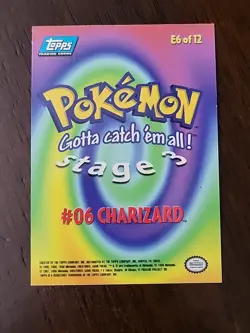 MP! HOLO FOIL Pokemon Topps Charizard E6 of 12 Movie Edition Blue Logo 1999 - Image 5