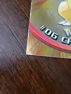 DMG! 1999 Series 1 Topps Pokemon HOLO FOIL #06 Charizard Blue Logo - Image 2