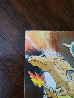 DMG! 1999 Series 1 Topps Pokemon HOLO FOIL #06 Charizard Blue Logo - Image 3