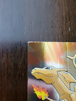 DMG! [#2] 1999 Series 1 Topps Pokemon HOLO FOIL #06 Charizard Blue Logo - Image 3