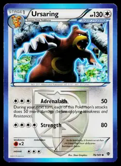 Ursaring 76/101 Uncommon Plasma Blast Pokemon Lightly Played - Image 1
