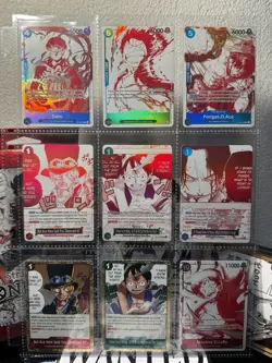 One Piece OP13 3rd Anniversary Treasure Pack Campaign Promo 9 Cards Bundle - Image 1