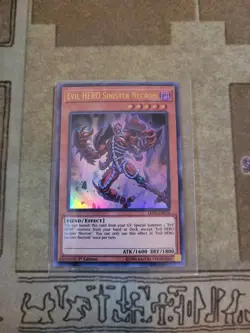 YUGIOH EVIL HERO SINISTER NECROM LED5-EN014 SUPER 1ST ED NM - Image 1