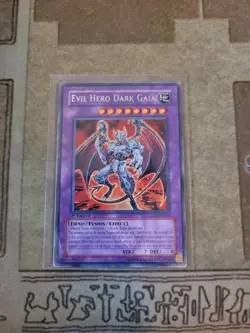 YUGIOH EVIL HERO DARK GAIA GLAS-EN040 RARE 1ST ED MP - Image 1