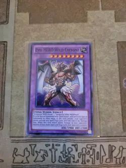 YUGIOH EVIL HERO WILD CYCLONE LCGX-EN070 SUPER UNLIMITED ED NM - Image 1