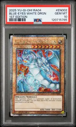 Yugioh PSA 10 2025 Blue-Eyes White Dragon RA04-EN002 QCR 1st Edition *5785 - Image 1