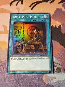 Yu-Gi-Oh One Day of Peace OP04-EN012 Super Rare Unlim Edition Card LP - Image 1