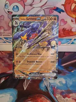 Pokemon TCG Cynthia's Garchomp EX Card Destined Rivals 104/182 - Image 1