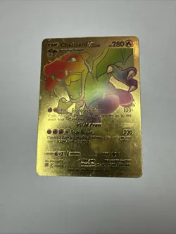 Pokemon Charizard VSTAR (Rainbow) GOLD Foil Fan Art Collector Card - 280 HP - - Image 1