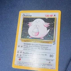 Pokemon Chansey Base Set 2 Holo Rare 3/130 Basic 120 HP English Wizards Card - Image 2