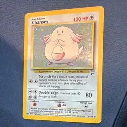 Pokemon Chansey Base Set 2 Holo Rare 3/130 Basic 120 HP English Wizards Card - Image 3