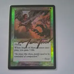 Angel of Mercy FOIL Invasion White Uncommon MTG Auto Signed in Gold and Black - Image 1