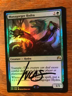 Magic the Gathering MTG foil Managorger Hydra Magic Origins signed NM - Image 1