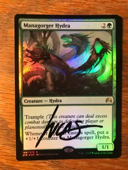Magic the Gathering MTG foil Managorger Hydra Magic Origins signed NM - Image 2