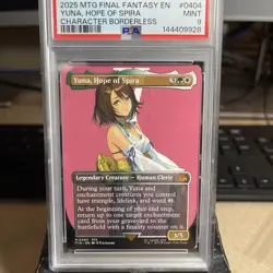 MTG Final Fantasy Character Borderless Yuna Hope of Spira 0404 PSA 9 MINT MYTHIC - Image 1