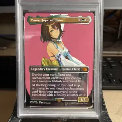 MTG Final Fantasy Character Borderless Yuna Hope of Spira 0404 PSA 9 MINT MYTHIC - Image 2