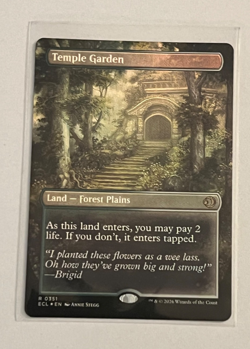 MTG Temple Garden - Borderless Foil - Lorwyn Eclipsed #351 - Image 1