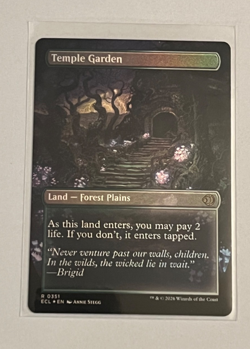 MTG Temple Garden - Borderless Foil - Lorwyn Eclipsed #351 - Image 2
