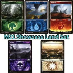 Magic: Core Set 21 (Showcase) x5 Land Set x1 Of Each Art - Near Mint - MTG TCG - Image 1