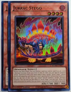 Yugioh x2 Jurrac Stego BLMM-EN017 Ultra Rare 1st Edition - Image 1