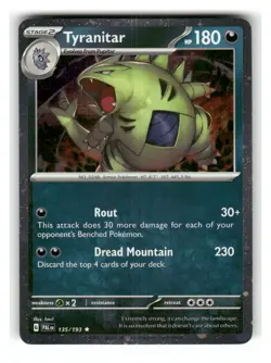Tyranitar 135/193 Cosmo Holo Rare Paldea Evolved Pokemon Near Mint - Image 1