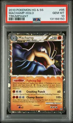 2010 POKEMON TRIUMPHANT MACHAMP PRIME #95 ULTRA RARE PSA 10 GEM MINT #131168150 - Image 1