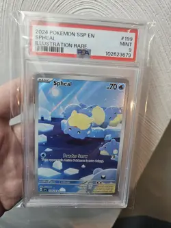 2024 Pokemon Surging Sparks Spheal Illustration Rare (IR) 199/191 English PSA 9 - Image 1
