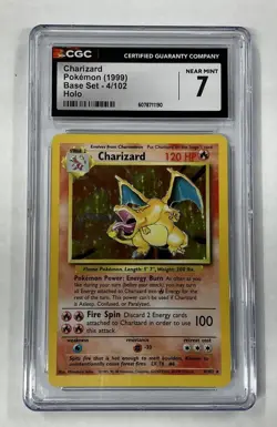 Charizard Holo 1999 Pokemon Base Set #4/102 CGC Near Mint 7 - Image 1