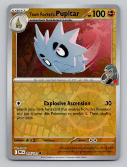 Reverse Holo Team Rocket's Pupitar 095/182 Common Destined Rivals Pokemon - Image 1
