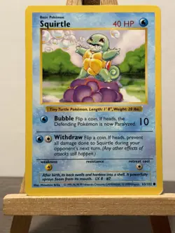 Pokemon TCG - Squirtle 63/102 Common - WOTC Base Set Shadowless - Image 1
