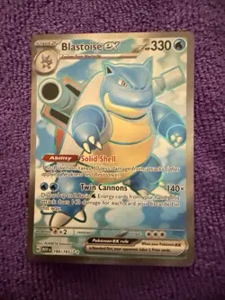 Pokemon TCG Blastoise EX 184/165 Holo Ultra Rare Scarlet & Violet 151 Series - Image 1