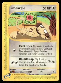 2003 Pokemon Smeargle Common Aquapolis 109 DMG - Image 1