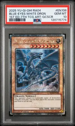 Yugioh PSA 10 2025 Blue-Eyes White Dragon RA04-EN108 QCR 1st Edition "7th" *5774 - Image 1