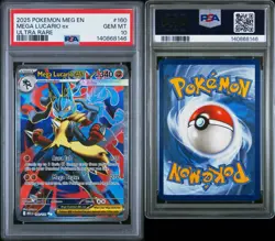 2025 POKEMON MEG EN-MEGA EVOLUTION ULTRA RARE #160 MEGA LUCARIO EX PSA 10 - Image 3
