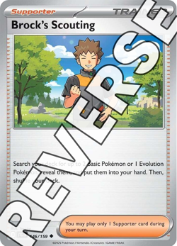 Brock's Scouting 146/159 Sv09: Journey Together Reverse Holo - Pokemon TCG - NM - Image 1