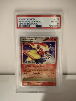 2007 POKEMON DIAMOND & PEARL #121 INFERNAPE LV.X-HOLO PSA 8 - Image 1