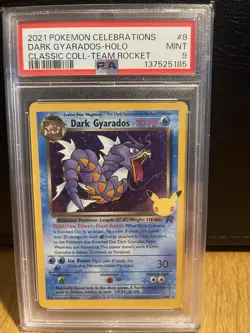 2021 POKEMON CELEBRATIONS DARK GYARADOS HOLO #8 PSA 9 MINT - Image 1