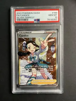 Candice 189 PSA 10 2022 Pokemon SWSH EN Silver Tempest - Image 1