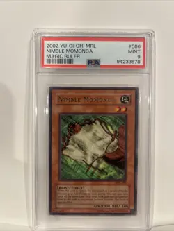 2002 YU-GI-Oh! Magic Ruler MRL-086 Nimble Momonga-PSA 9 MINT-Rare-POP 3 - Image 1