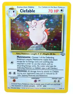 Clefable 1/64 Holo Rare Unlimited Jungle Set 1999 - Pokemon Card TCG (NM) - Image 1