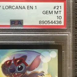 2023 Disney Lorcana EN 1 STITCH Carefree Surfer #21 Legendary Non-Foil PSA 10 - Image 3