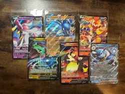 Pokemon 6 Card Lot OVERSIZED Jumbo Ultra RARE Cards | V Ex Charizard Sylveon NM - Image 1