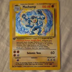 Machamp 1st Edition Holo Rare 8/102 Pokemon Card - Image 1