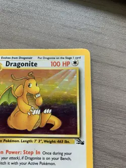 Pokemon TCG Dragonite Fossil Holo Unlimited Rare Card 4/62 Vintage WOTC - Image 4
