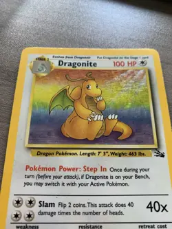 Pokemon TCG Dragonite Fossil Holo Unlimited Rare Card 4/62 Vintage WOTC - Image 5