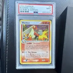 Pokemon Blaziken Holo EX Ruby & Sapphire 3/109 PSA 9 2003 Rare Card - Image 1